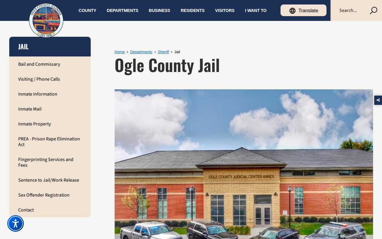 Official Ogle County Jail contact page